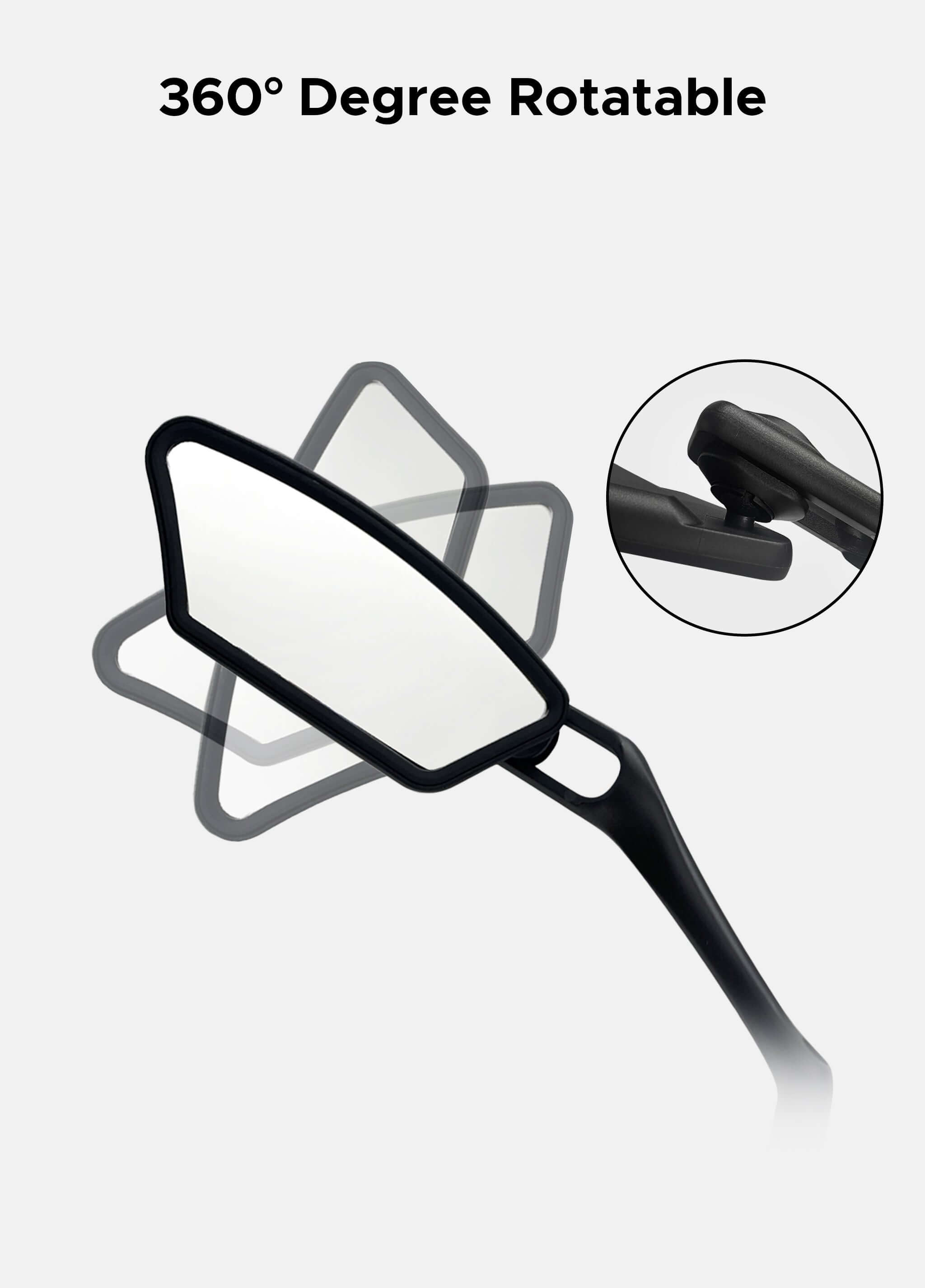 Rotatable bike mirror | 360° bike mirror | Adjustable handlebar mirror | E-bike rearview mirror | Bike safety accessories | Bicycle mirror for traffic | Scooter side mirror | Anti-glare cycling mirror