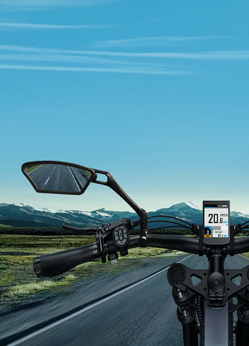 Rotatable bike mirror | 360° bike mirror | Adjustable handlebar mirror | E-bike rearview mirror | Bike safety accessories | Bicycle mirror for traffic | Scooter side mirror | Anti-glare cycling mirror