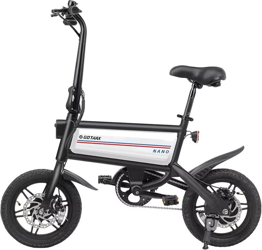 Qgotrax Nano 14" Electric , Range 25Miles(Pedal-Assist)&Max Speed 15.5Mph, 250W Folding E-Bike with Removable Bat