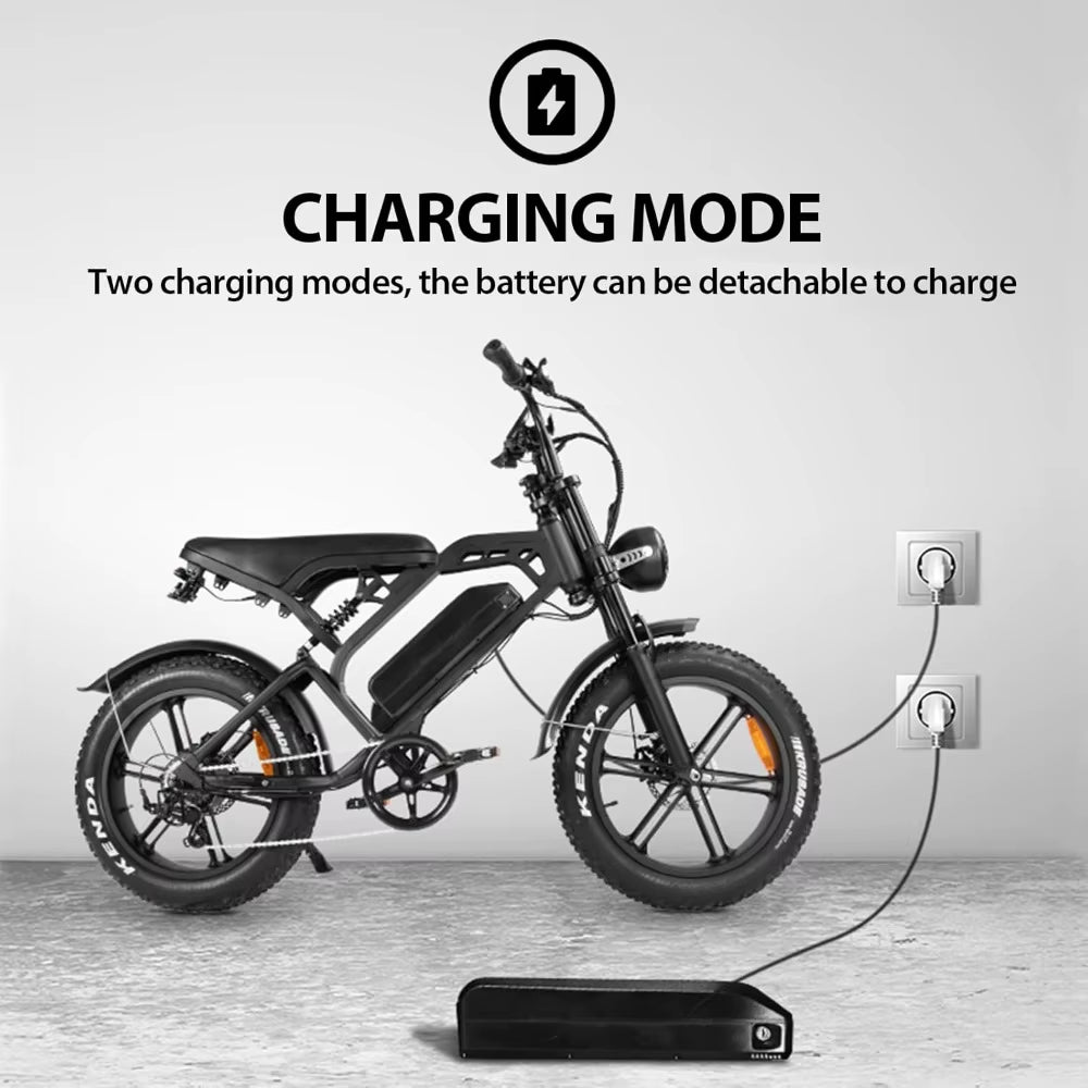 Electric Bike for Adults, 20 Inch Fat Tire Ebike with 1000/1500W Brushless Motor, 48V 15.6/18.2Ah Removable Battery