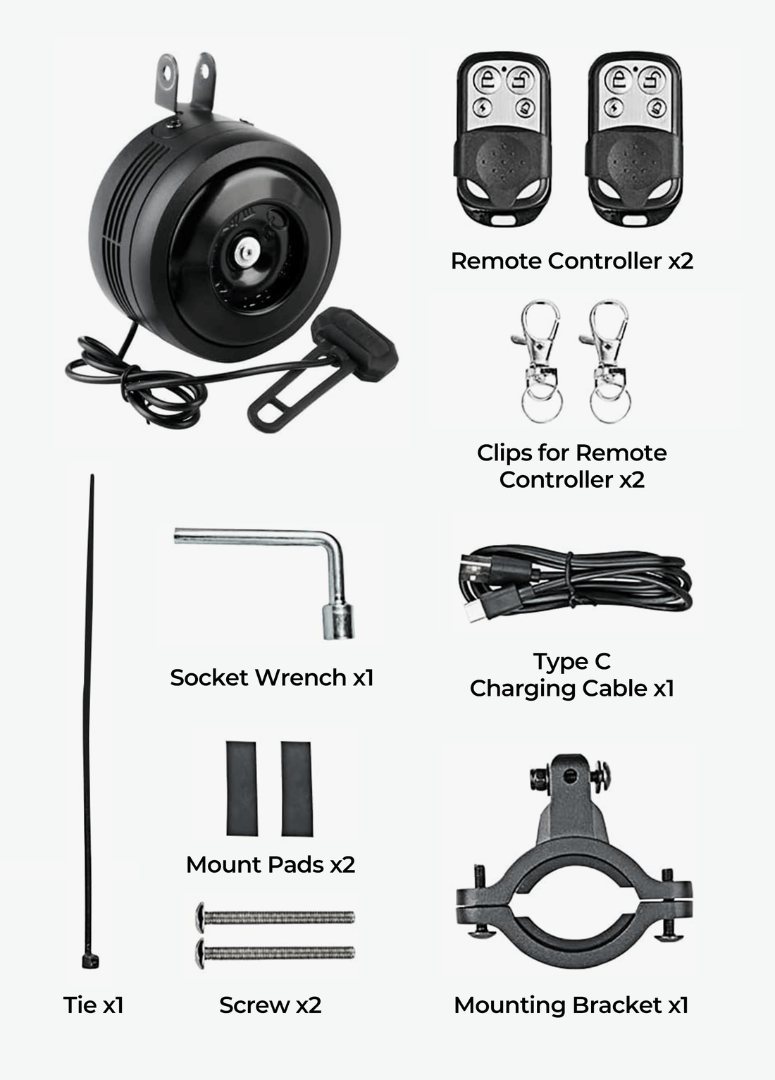 Anti-theft alarm for e-bike | Motion sensor bike alarm | Loud e-bike alarm | Waterproof anti-theft alarm | Electric bike security system | E-bike theft protection | Remote control bike alarm | USB rechargeable bike alarm