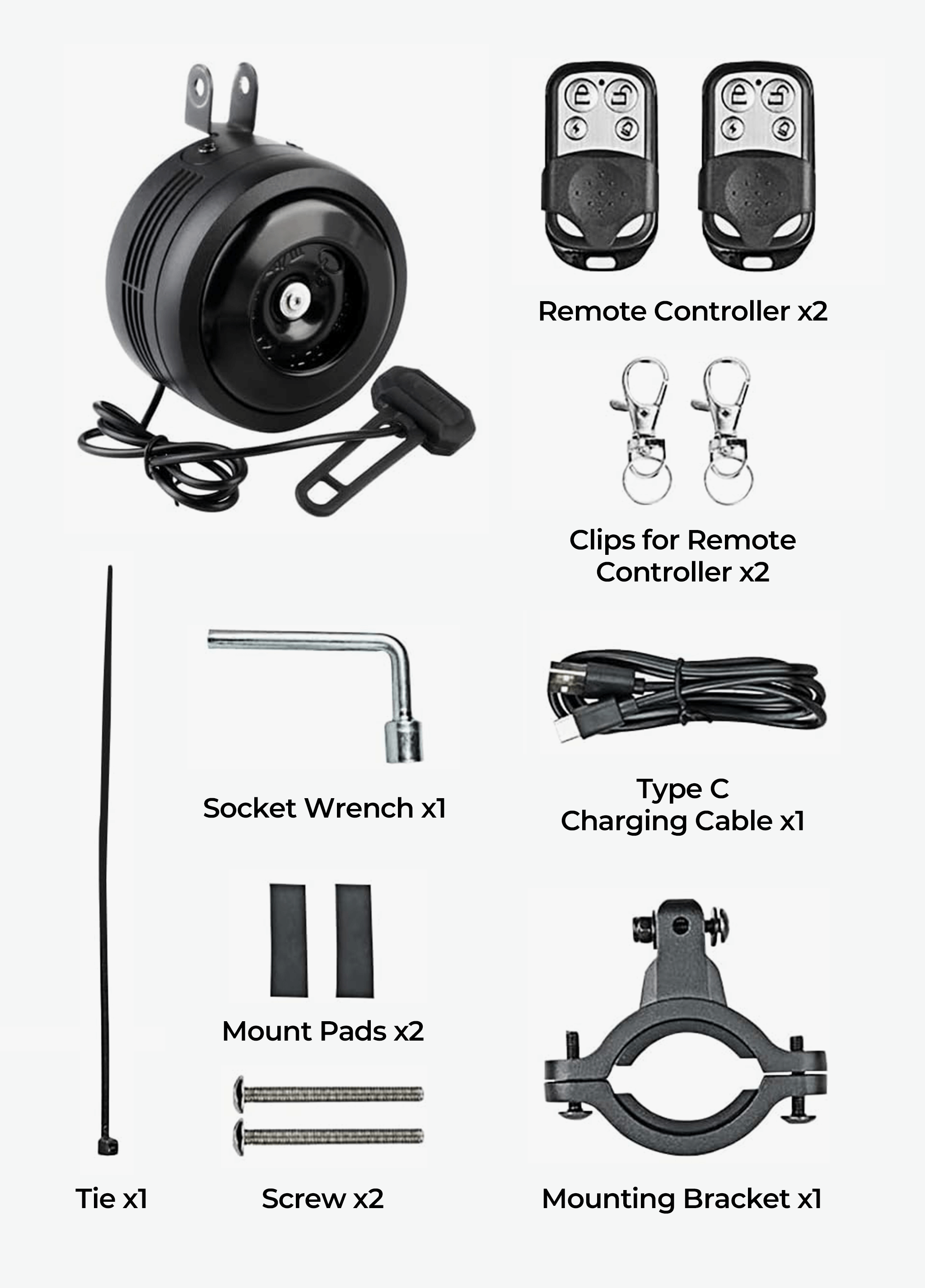 Anti-theft alarm for e-bike | Motion sensor bike alarm | Loud e-bike alarm | Waterproof anti-theft alarm | Electric bike security system | E-bike theft protection | Remote control bike alarm | USB rechargeable bike alarm