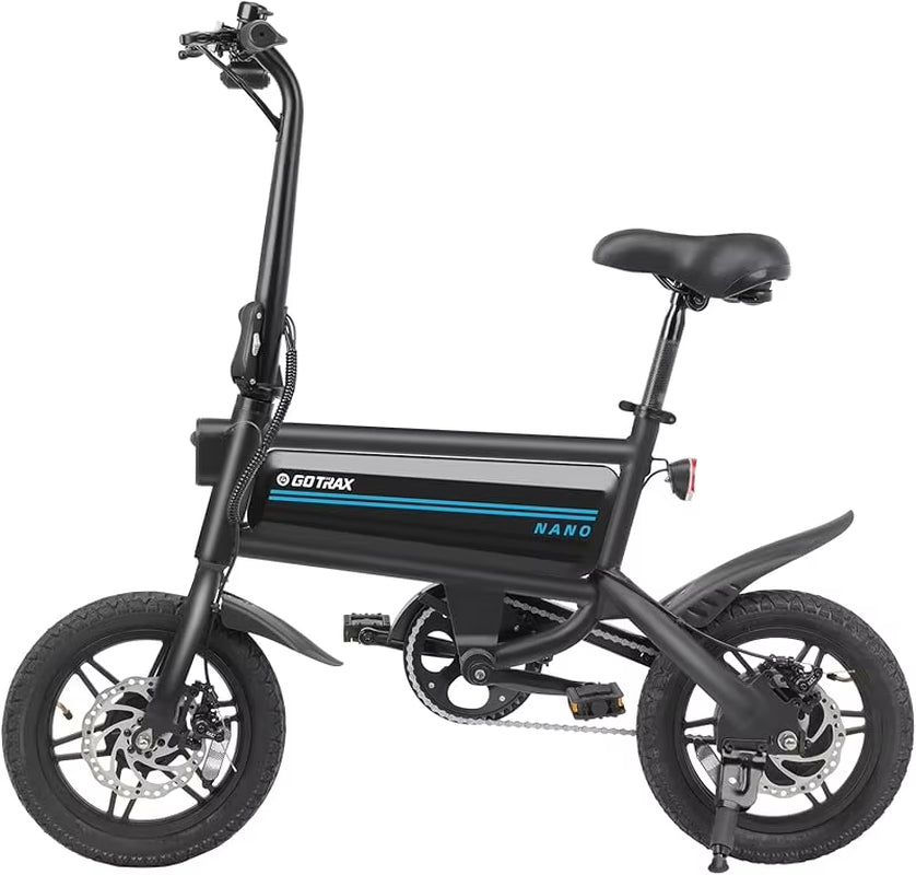 Qgotrax Nano 14" Electric , Range 25Miles(Pedal-Assist)&Max Speed 15.5Mph, 250W Folding E-Bike with Removable Bat