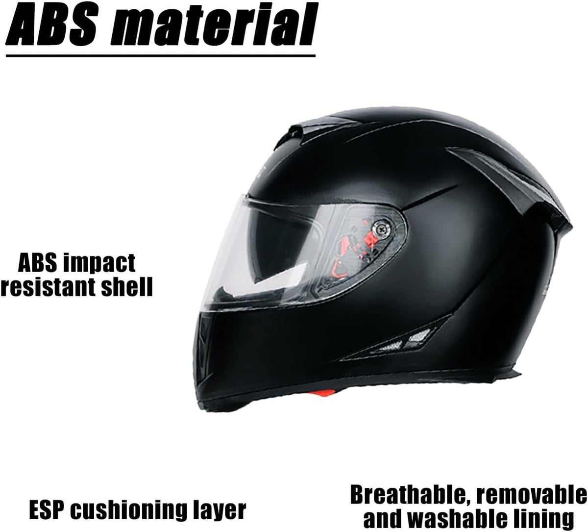 Full Face Helmet with Double Visor, ECE/DOT Approved Motorcycle Motocross Helmet, Motorbike Helmet for Men and Women, Moped Helmet, Motorcycle Open Face Helmet A,Xl/(61~62Cm)