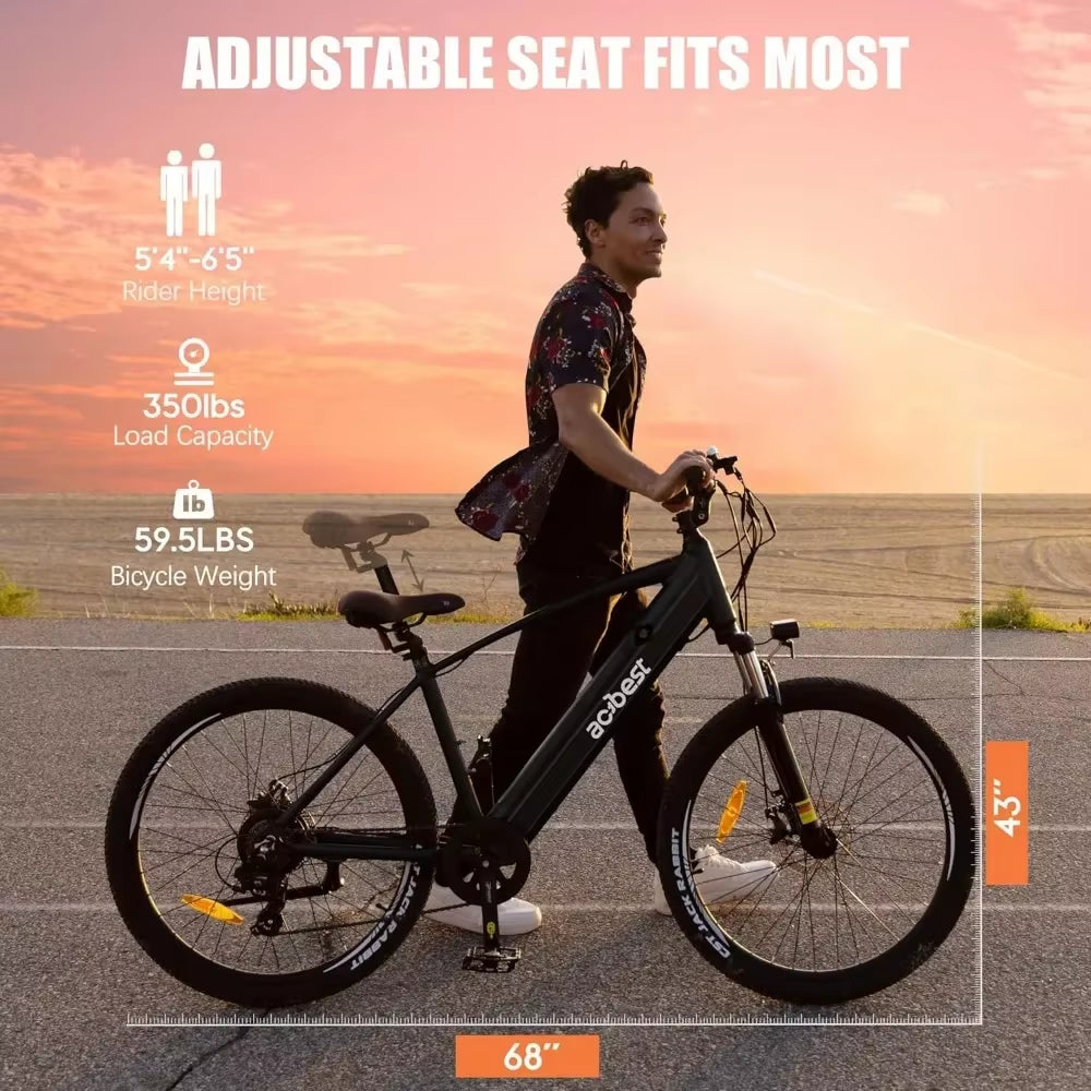 Core Electric Bike -468Wh Removable Built, Brushless Motor Mountain Ebike,Tire Step over Bicycle, Max 50 Miles, Commute E Bikes