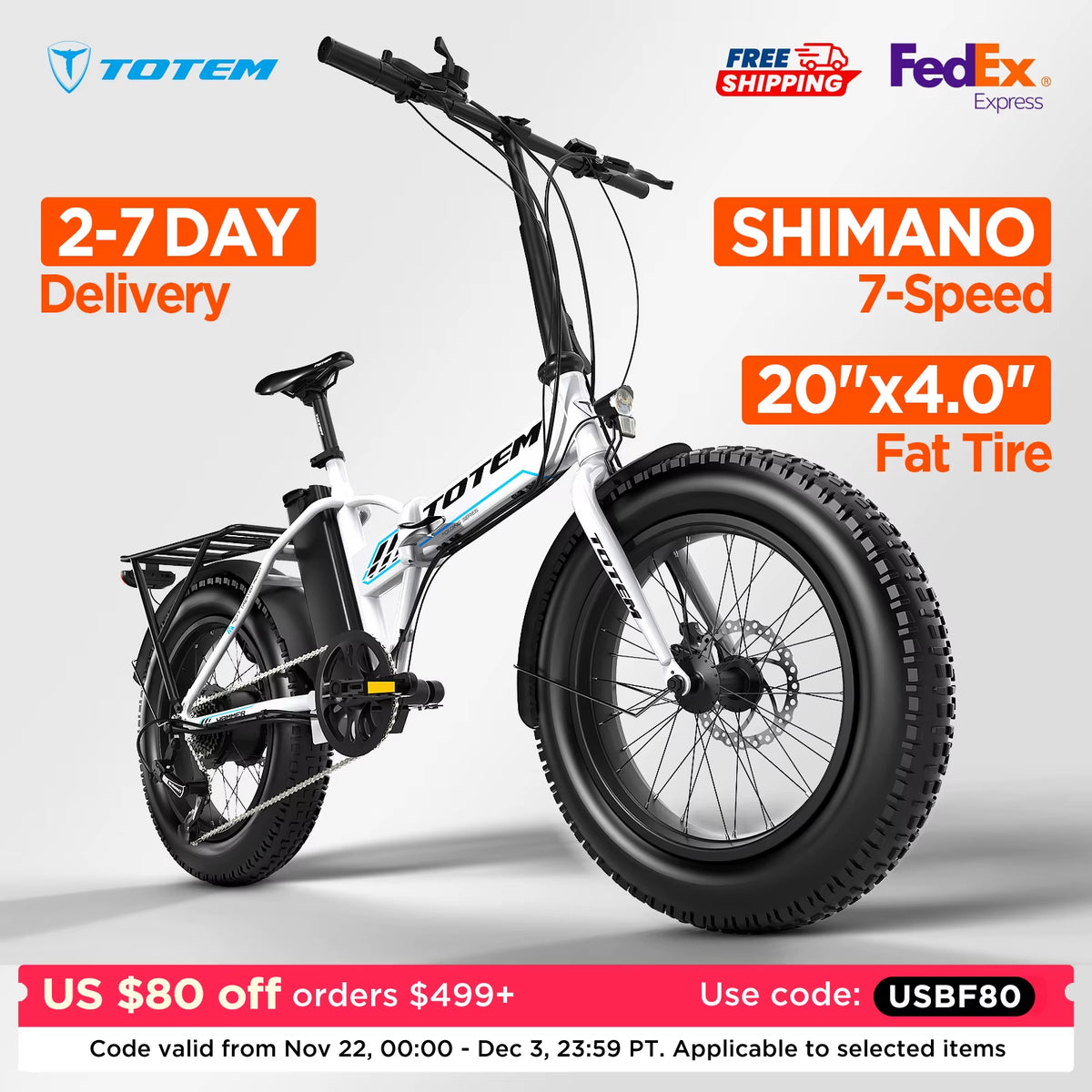 Hammer Electric Bike for Adults, 20” X 4” Fat Tire Folding Ebike, 500W Powerful Motor Electric Folding Bike, 48V 10.4Ah Re