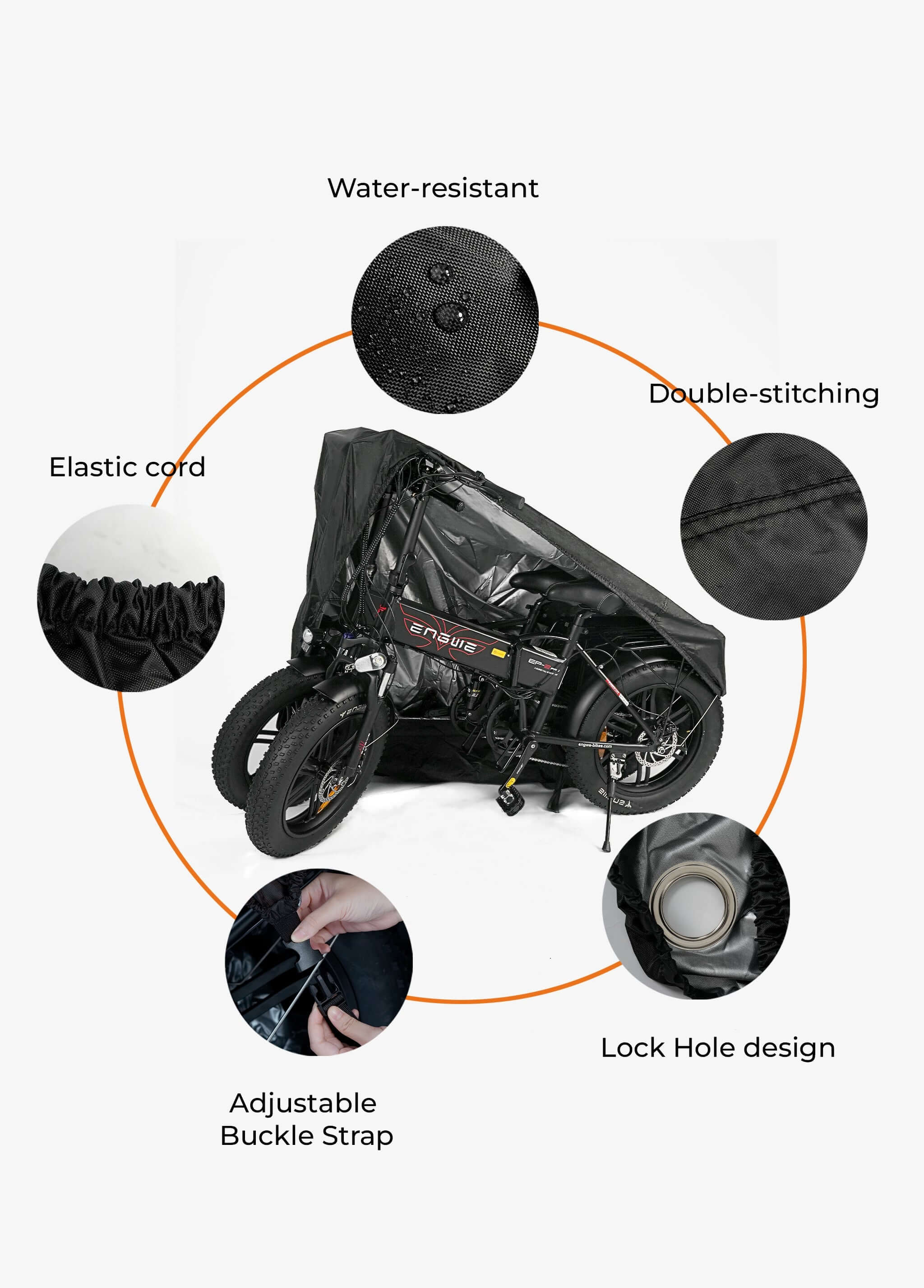 E-bike cover | Waterproof bike cover | Electric bike protective cover | All-weather bike cover | Dustproof bicycle cover | Outdoor bike cover | E-bike rain cover | UV-resistant bike cover
 