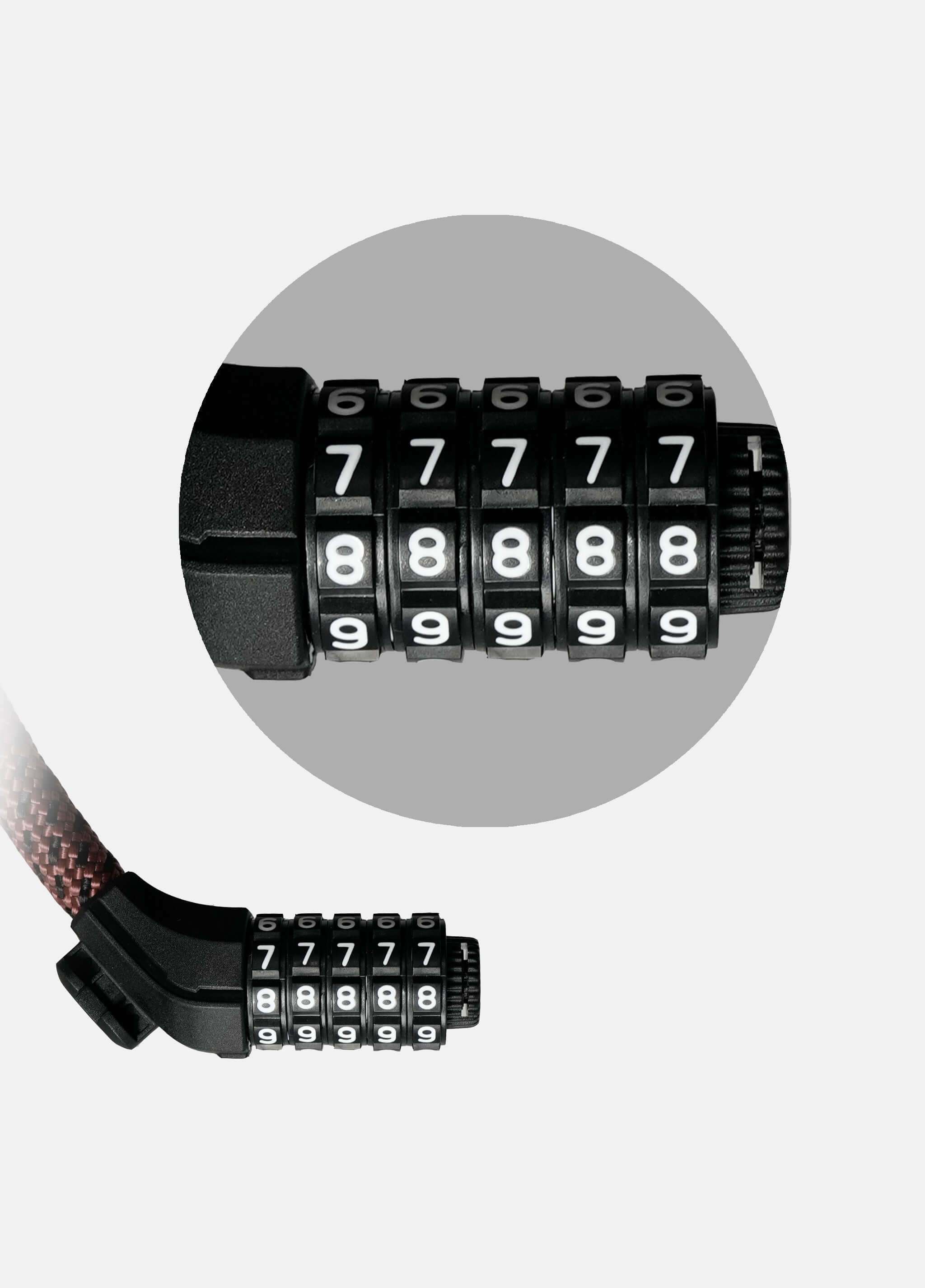 Spiral cable combination lock | Bike combination lock | E-bike lock | Portable cable lock | Resettable bike lock | Bicycle security cable | Bike lock with no key