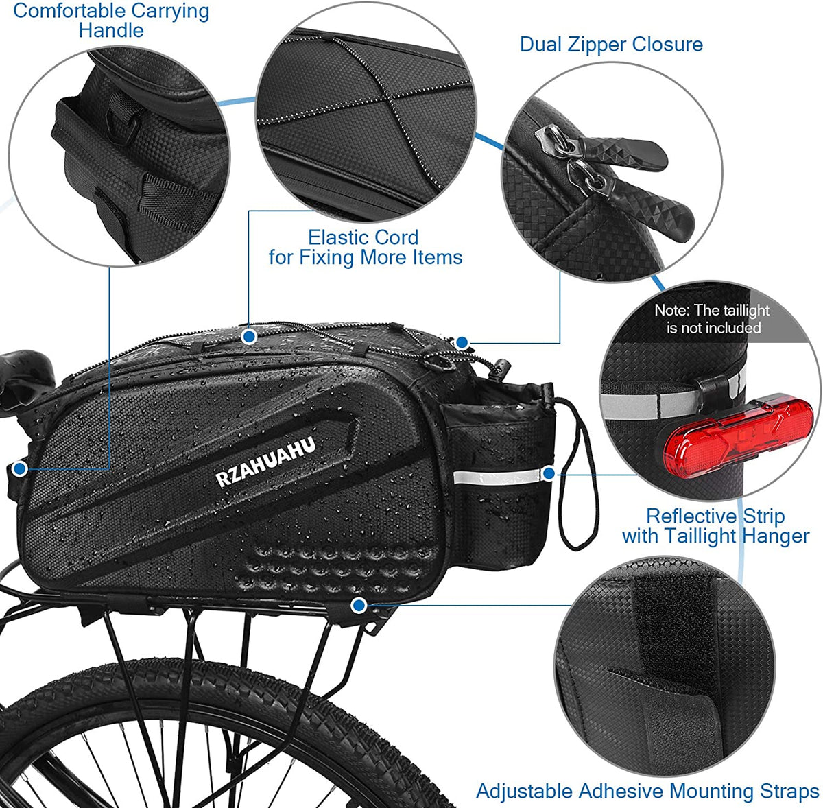 Bicycle Pannier Bag Waterproof Bike Rear Rack Bag Portable Bike Seat Carrier Bag Road Bike Storage Bag