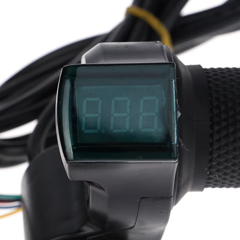 1 Pair 12-96V Universal Electric Bicycle Switch Control Handle Throttle with LCD Digital Display Lock Twist Throttles Accessory