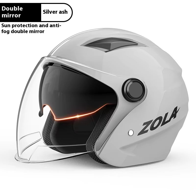 New National Standard Electric Bike Helmet Men anti Fog Warm Winter Electric Bike Korean Motorcycle Riding Double Mirror Helmet