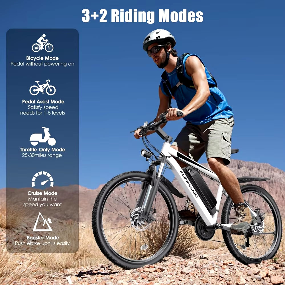 Electric Bike for Adults, Peak 750W Ebike, 50Miles 21.7MPH Adult Electric Bicycles, 26" Electric Mountain Bike, Commuter E Bike