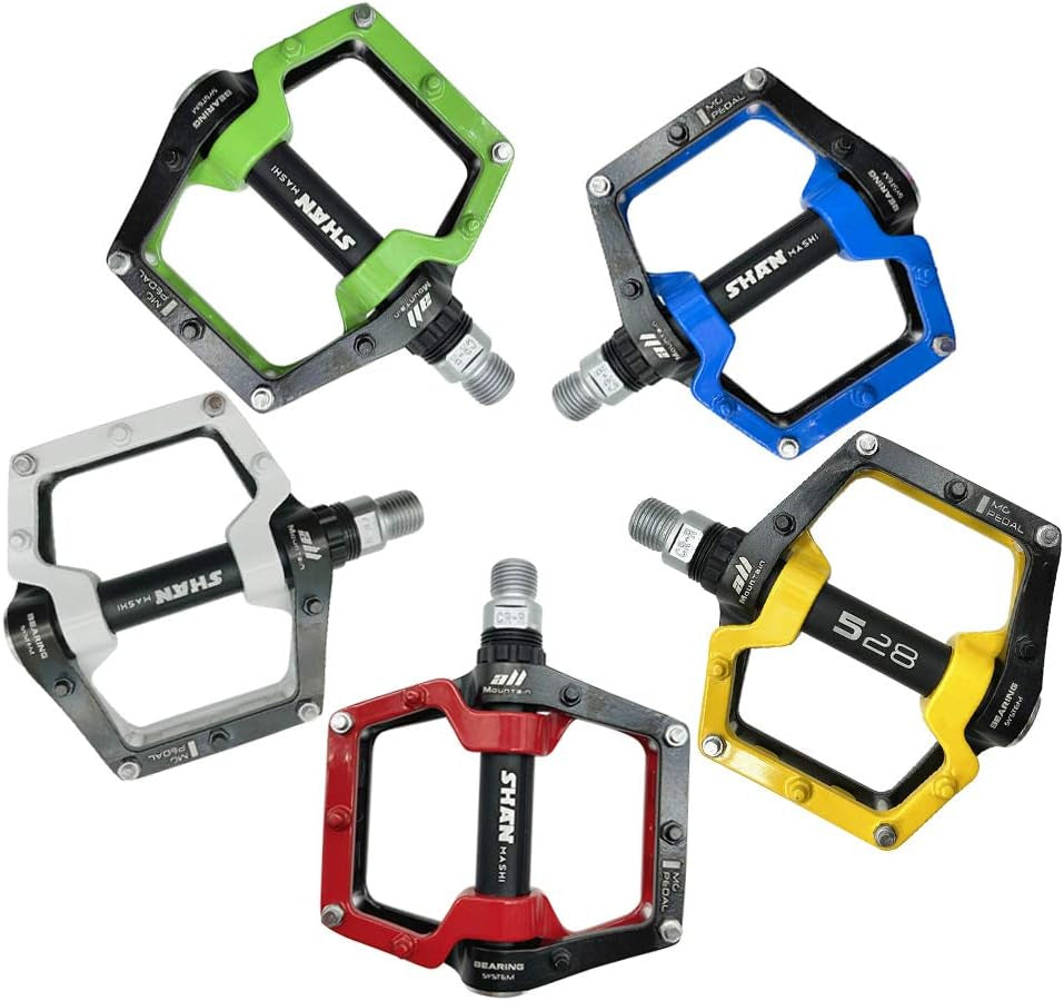 MTB Pedals Mountain Bike Pedals Aluminum Alloy Non-Slip Bearing Lightweight 9/16" Flat Pedals for BMX Road Bicycle 528