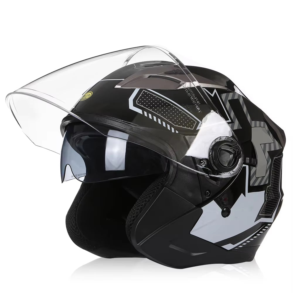 3/4 Open Face Motorcycle Helmet Man Women Cascos Para Moto Motocross Flip up Modular Face Protectors Scooter Bike Jet CCC Dot