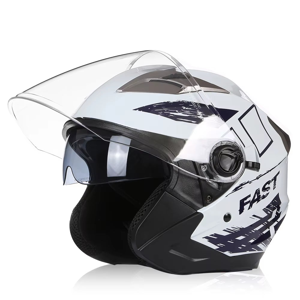 3/4 Open Face Motorcycle Helmet Man Women Cascos Para Moto Motocross Flip up Modular Face Protectors Scooter Bike Jet CCC Dot