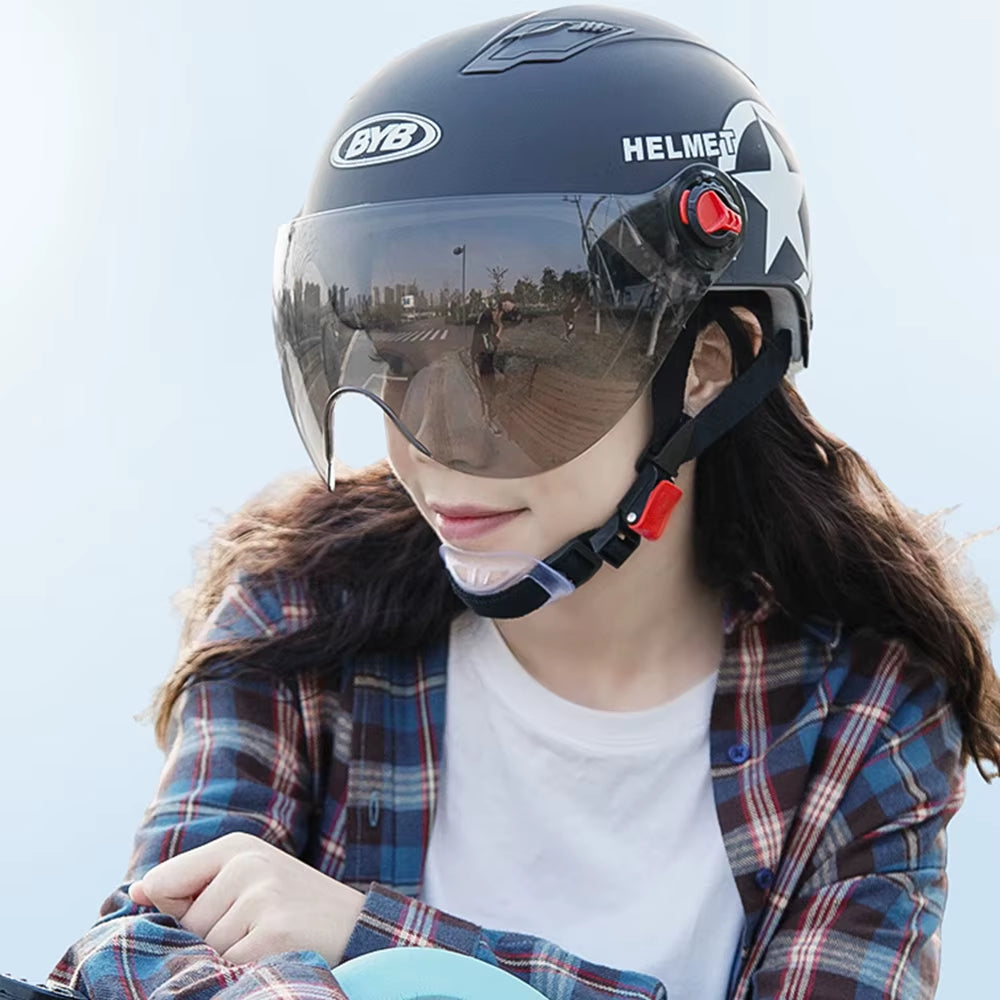 1PC Electric Motor Car Helmet Scooter Bike Open Face Half Baseball Cap Anti-Uv Safety Hard Hat Bicycle Helmet