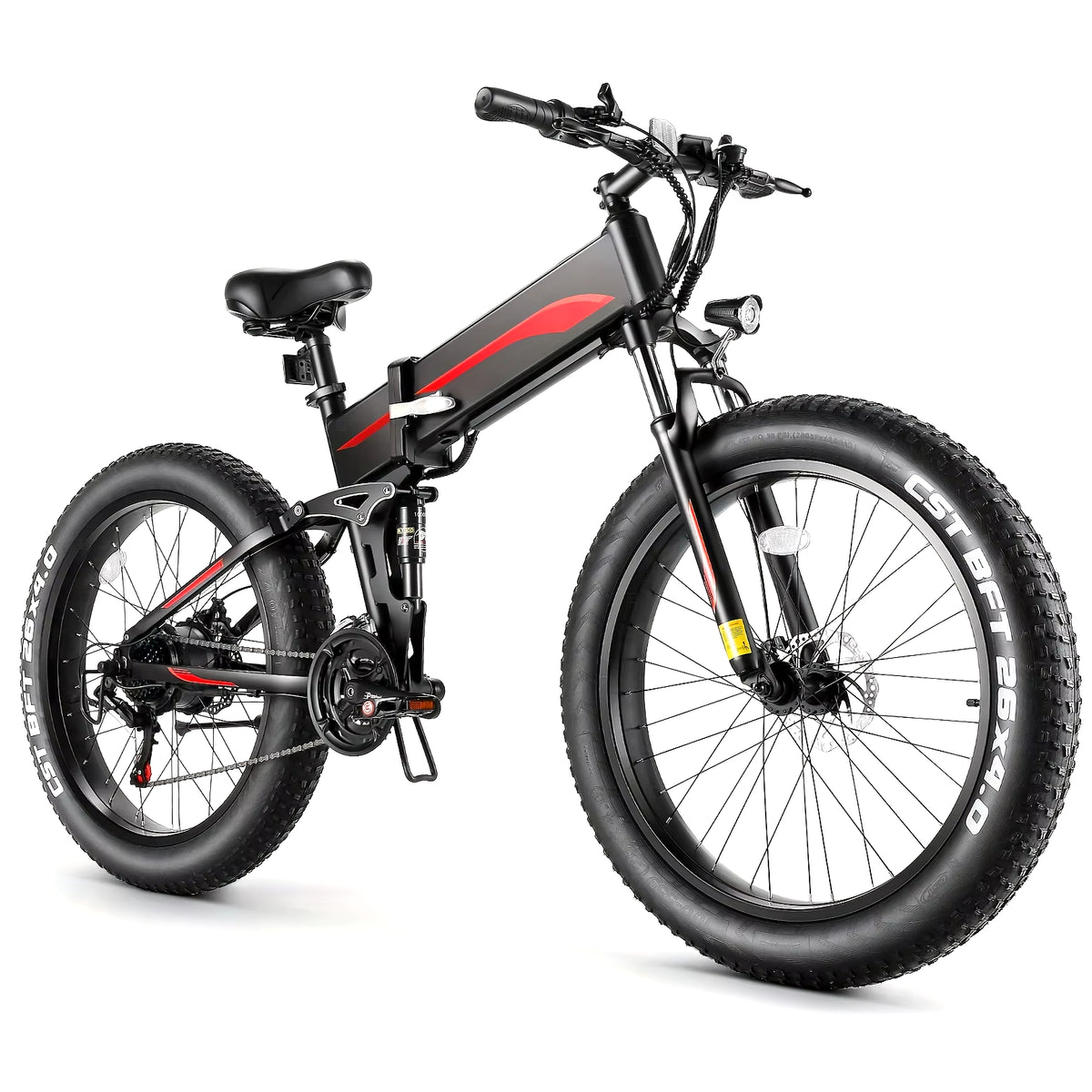 26" X 4.0 Fat Tire Ebike for Adult with High Speed 500W Brushless Motor, 48V 10Ah Foldable Electric Bicycles, 20MPH Ebike