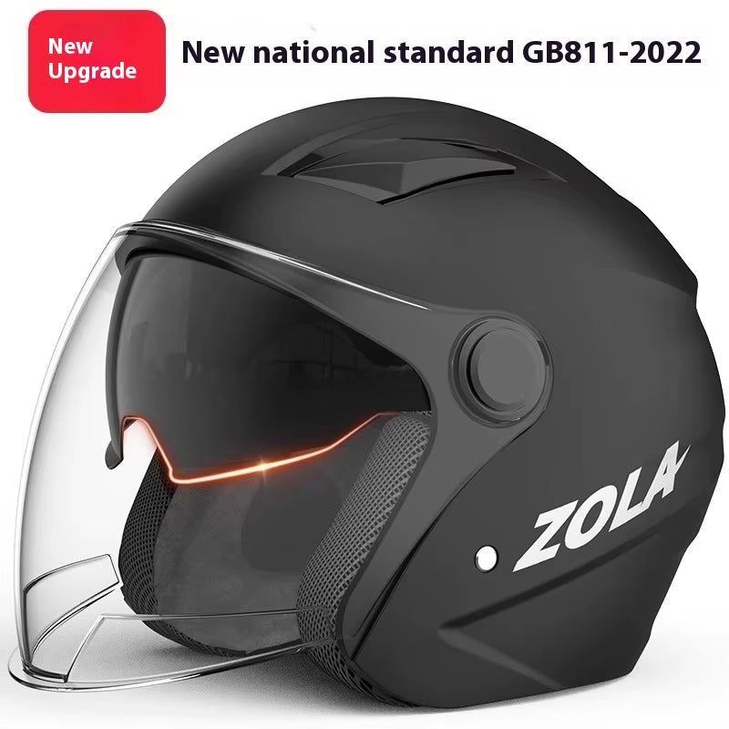 New National Standard Electric Bike Helmet Men anti Fog Warm Winter Electric Bike Korean Motorcycle Riding Double Mirror Helmet