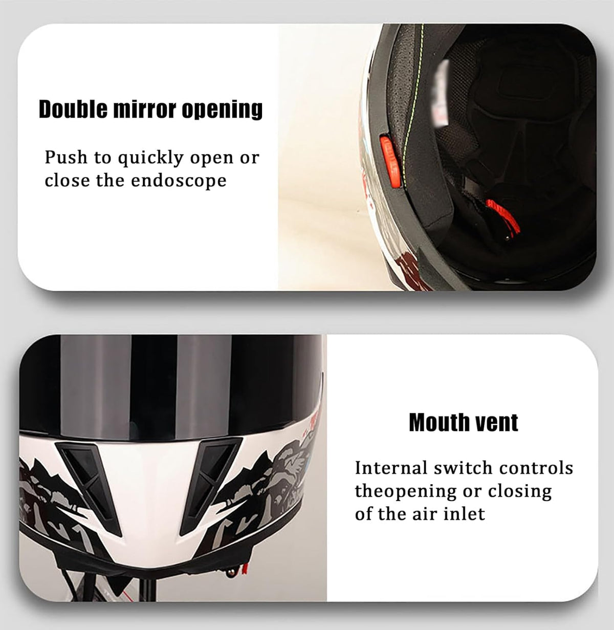 Full Face Helmet with Double Visor, ECE/DOT Approved Motorcycle Motocross Helmet, Motorbike Helmet for Men and Women, Moped Helmet, Motorcycle Open Face Helmet A,Xl/(61~62Cm)